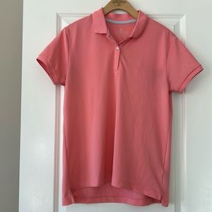 Southern Tide Pink Textured Polo Shirt w SkipJack logo Medium w MEASUREMENTS